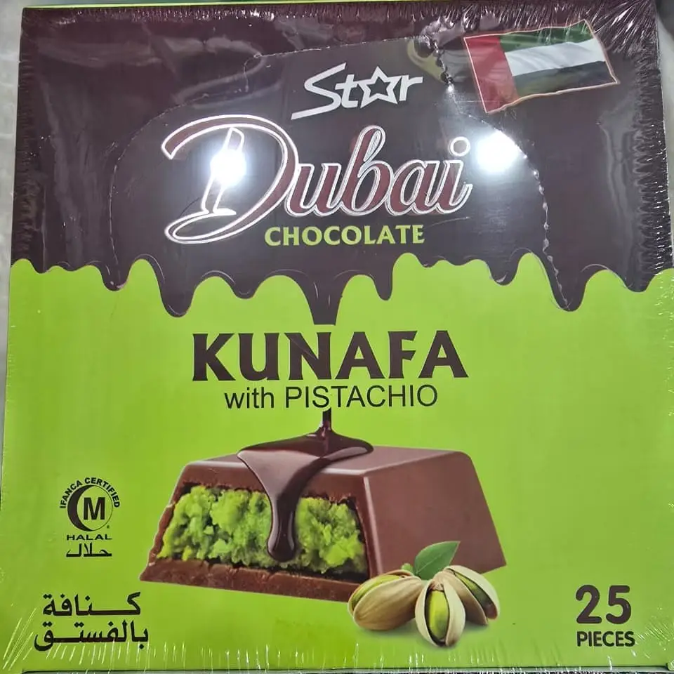 Star Dubai Kunafa Chocolate with Pistachio | 25 Piece Luxury Box