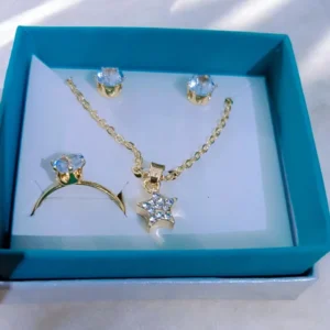 Premium Star Zircon Pendant Set 3-Piece Celestial Jewelry Collection
