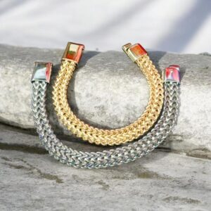 Chain Bracelet for Men | Gold & Silver Braided Metal Jewelry