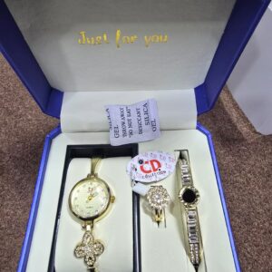 Watch, Floral Ring & Crystal Bangle in "Just For You" Premium Gift Box